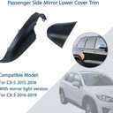 Peintu Passenger Side Mirror Lower Cover Trim Right Side Rearview Mirror Housing and Base Compatible with Mazda CX-5 2015 2016 With light version,CX-3 2016 2017 2018 2019