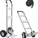 VEVOR Aluminum Hand Truck, Heavy-Duty Hand Truck Dolly with Non-Slip Wheels & Handle, 500 LBS Aluminum Alloy Portable Trolley Dolly with Tie-Down Strap for Moving Home, Office, Warehouse