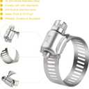WINL Stainless Steel Hose Clamps - 16 Pack Worm Gear Drive Hose Clamps SAE 12 Clamping Range of 1/2'' to 1-1/4'' (14mm-31mm) for Automotive Plumbing, 1/2 Inch, 3/4 Inch, 1 Inch Clamps