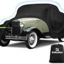 QUNSUNUS Waterproof Car Cover for Ford Model A Coupe/Roadster 1928-1931, All Weather Outdoor Car Covers with Zipper and Elastic Edges for Wind, Sun, UV and Dust Protection
