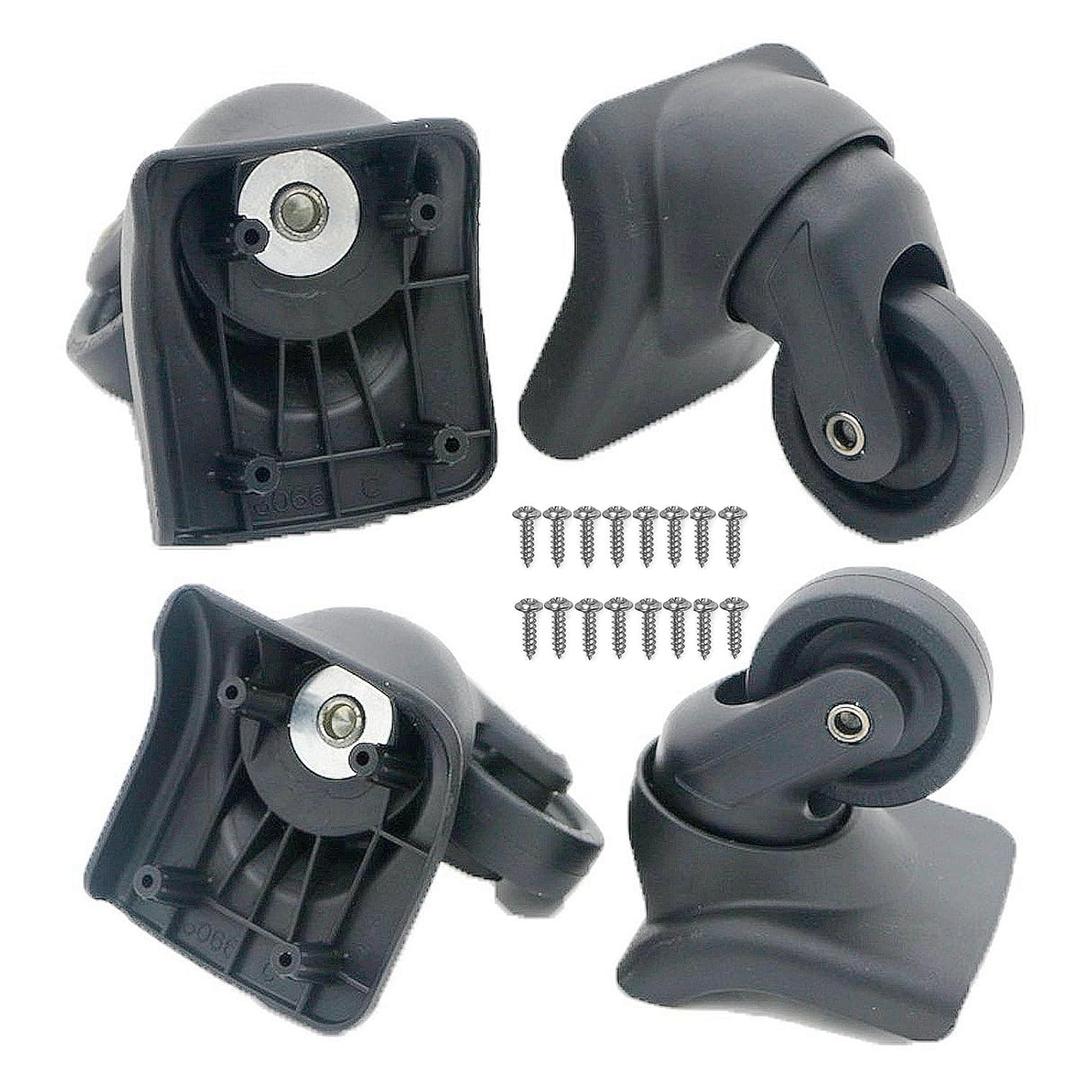 Universal Luggage Wheels Replacement Kit for Suitcase, Steel Core 360° Silent Spinner Wheels for Suitcases - Fits Major Brand Rolling Luggage (4 Pcs)