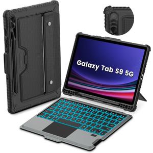 Nillkin for Samsung Galaxy Tab S9 Case with Detachable Keyboard, with 7 Backlit, Kickstand,Smart Trackpad, S Pen Holder, Galaxy tab S9 5G Keyboard Case 11 inch Nillkin for Samsung Galaxy Tab S9 Case with Detachable Keyboard, with 7 Backlit, Kickstand,Smart Trackpad, S Pen Holder, Galaxy tab S9 5G Keyboard Case 11 inch