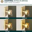 Mega Handles Laura Gold Privacy Door Knob - 1 Pack Reversible Interior Gold Door Knob, Heavy Duty Bed and Bath Door Knobs with Privacy Lock, Fits All Standard Door Sizes - Satin Brass