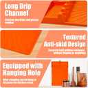 2 x Silicone Grill Mat, Large Size Silicone Side Shelf Griddle Tools Spatula Mat with Drip Pad for Outdoor Grill Kitchen Countertop, Reusable Black-stone Griddle Accessories, Orange