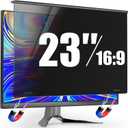 Magnetic Privacy Screen for Frameless Computer Monitor 23 Inch 16:9 Aspect Ratio, Hanging Blue Light Screen Protector Eye Protection Anti-Spy Shield, 23in Removable Privacy Filter