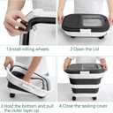 ShineMe Dog Food Storage Container, 30 Lbs Collapsible Food Storage Containers with Rolling Wheel Airtight Locking Lid, Cat Foods Bin with Cup and Scoop, Suitable for Pet Snack, Rice, Flour (Black)