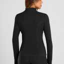 Trendy Queen Womens Lightweight Zip Up Jackets 2026 Athletic Workout Hoodies Spring Shirt Fitted Gym Clothes with Pocket (Black, L)