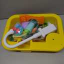 CUTE STONE Play Sink with Running Water, Kitchen Sink Toys with Play Food and Kitchen Utensils, Pool Floating Toys for Fishing Game, Children Role Play Electric Dishwasher Toy Gift for Boys Girls (Yellow)