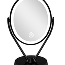 Aesfee Double-Sided 1x/7x Magnification LED Makeup Mirror with Lights, Lighted Vanity Magnified Mirror USB Chargeable, Touch Sensor Control 3 Light Settings Illuminated Countertop Mirrors - Black