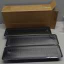 4 PCS Floor Vents Floor Registers 2x12 inch, Heavy Duty Metal Heat Air Vent Covers 2 X 12 with Rust Proof Finish for Home Office Wall Floor Registers Grilles & Vents (4, Black, 2x12 Inches)
