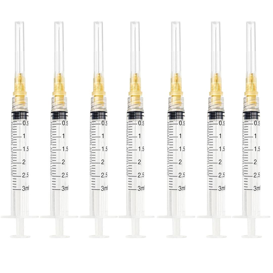100pcs 3ml/cc 25G 1.5 inch (38mm) Industrial Scientific Accessories, Refilling Liquid, Individually Wrapped