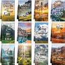 Hahafelt 12 Pcs Christian Kitchen Dish Towels Gifts Bulk Floral Religious Absorbent Inspirational Scripture Hymn Tea Towels for Women Mom Kitchen Housewarming Home Gifts, 14 x 21''(Landscape)