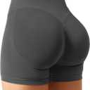 YEOREO SoftHue Women Workout Gym Impact Shorts Hidden Scrunch Butt Lifting 3.6"/4.5"/6" Seamless Shorts (Medium, Grey Marble)
