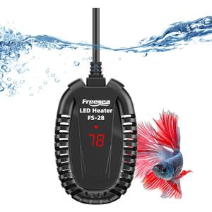 FREESEA Aquarium Fish Tank Heater: 50W Small Submersible Turtle Heater with Adjustable Temperature External Controller for Betta | Saltwater | Freshwater | 1-10 Gallon