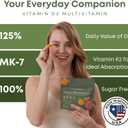 Vitanergy Multivitamin Women Gummies with Vitamin D3 K2, 16 Essential Vitamins and Minerals, Bone, Heart and Immune Support, Vegan, Sugar-Free, Mango Orange Flavor, Portable Pouch, Made in USA, 60 Ct
