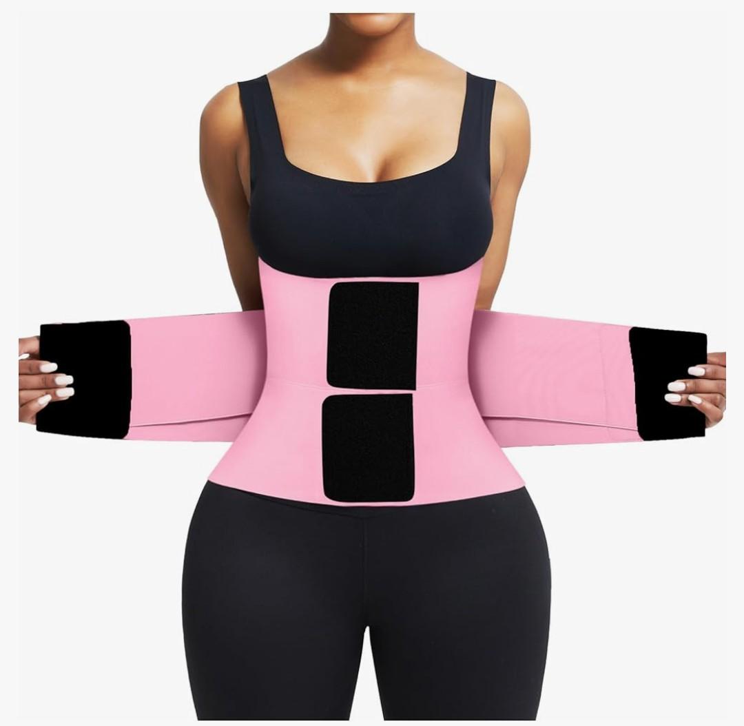 FeelinGirl Waist Trainer Belt Waist Cincher Trimmer Ab Belt Tummy Control Body Shaper with Triple Wrap Women and Men, XS
