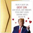 6 x Son Birthday Card Gift from Parents, Donald Birthday Card for Son, Funny Father's Day Cards for Sons, Great Sons Gift from Mom Dad