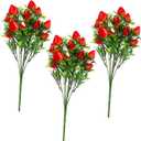 Cabilock Simulated Strawberry Bouquet Faux Strawberry Stems Artificial Plants Realistic Flowers for Home Decoration Wedding Party DIY Crafts 10.62X8.26X0.35In