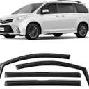 CLIM ART in-Channel Incredibly Durable Rain Guards for Toyota Sienna 2011-2020, Original Window Deflectors, Vent Window Visors, Vent Deflector, 4 pcs. - 611025