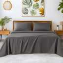 SONORO KATE 100% Egyptian Cotton Sheets - 1200 Thread Count, Luxury & Cooling Hotel Cotton Bed Sheets Set 4 Piece, Sateen Weave for Soft Feel, Fits Upto 16" Mattress (Dark Grey, King)
