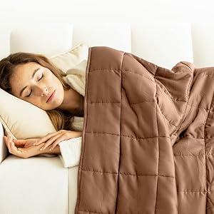 Luna Luxe Cotton Weighted Blankets for Kids & Adults - Soft Blanket Back to School Dorm Room Essentials - 100% Oeko-Tex All-Season Travel (Queen | 60" x 80" | 15 lbs)