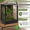 PROLEE 24" x 18" x 36" Tall Reptile Terrarium, 65 Gallon Glass Chameleon Cage, Vertical Crested Gecko Tank with Ventilated Mesh Top, Front Opening Rainforest Habitat, Black