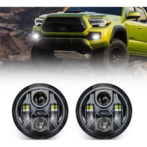 OPP ULITE Tacoma Led Fog Light for Tacoma 2005-2013, 2004-2006 Solara, 2008-2015 Sequoia, 2007-2013 Tundra, 6500K 80W Plug N Play 4.5inch Waterproof Driving Fog Lights Assembly Kit, 2PC Pack