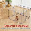 Clear Acrylic Dog Playpen, 8 Panels 29.5 Inch Tall Indoor Pet Play Pen with Door, Transparent Puppy Fence for Small Dogs, Dog Fence Crate Kennel Whelping Cage