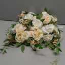 Artificial Flowers White Bridesmaid Bouquet Set of 6 , White & Sage Wedding Flowers Bouquets for Bridesmaids, 7 Inch Bridal Bouquets for Bridesmaids, Wedding, Ceremony, Anniversary, etc. 