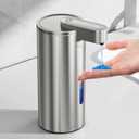 Automatic Soap Dispenser Touchless, Stainless Steel 11.5 oz 3 Levels Adjustable Hand Soap Dispenser with Rechargeable Sensor Pump for Kitchen & Bathroom Liquid Soap