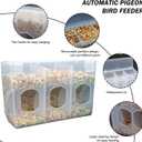 Automatic Pigeon Bird Feeder Water, Plastic Feeder Water Dispenser Drinkers for Cage, No Mess Hanging Parrot Food Feeding, Cage Accessories for Parakeet Quail Bird Chicken (3 Hole-Hook)