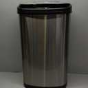 NINESTARS Stainless Steel DZT-50-25 Motion Sensor Trash Can, Large, 50liters, Silver, 
 13.2 Gallon
