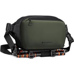 K&F Concept 2 in 1 Sling Bag Everyday Shoulder Bag & Multifunction Photography Crossbody Camera DSLR Backpack Portable Bag Black-Green