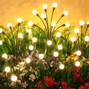8 Pack Solar Garden Lights 64 LED, Solar Lights Outdoor Waterproof IP65, Decorative Garden Lights Solar Powered for Yard Decor, Outside Solar Firefly Fairy Lights Garden Gifts