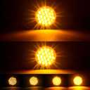 Partswcgg 6Pcs 4" Inch Round LED Trailer Tail Lights Kit - 4" Inch Round Led Stop Brake Tail Turn Signals Strobe Lights 24 LED Trucks RV w/Light Grommets 3 Prong Wire Pigtails Plug(4 Red + 2 Amber)