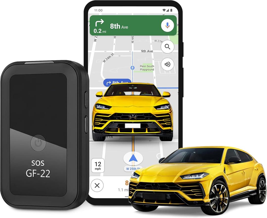 KF Premium Mini GPS Tracker for Vehicles, Pets & Luggage  Real Time Hidden Magnetic Car Tracker Device  Wireless GPS Locator with Voice Recording & Easy Setup