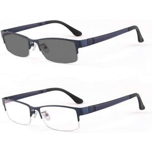 mincl/Photocromic Lens Transition Business Frames Reading Glasses (blue-photochromatic, 1.25)