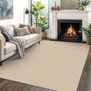 EARTHALL Washable Area Rugs 5x7 Ft Non Slip Living Room Rugs Cotton Dining Room Rug Braided Bedroom Rugs Indoor Outdoor Floor Carpet for Living Room, Bedroom, Dining Room, Golden Beige/White