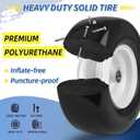 GICOOL 2-Pack 13x6.50-6 Flat Free Lawn Mower Tire and Wheel Assembly, 13" Smooth Tread Solid PU Tire with 3/4" or 5/8" Bearing, 4"-6.5" Adjustable Centered Hub for Lawn Mowers & Garden Tractors
