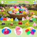 IJIGU 24 Pack PreFilled Easter Eggs with Bunny Toys Inside, Multicolor Plush Toys for Kids, Easter Egg Hunt, Basket Stuffers, Party Favors