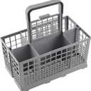Cenipar Dishwasher Cutlery Basket(9.6" x 5"x 4.8") Universal Silverware Basket Compatible with G-E Whirl-pool Sam-sung, May-tag Kitchen-Aid Ken-more Dishwasher, Grey