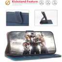 for iPhone 16 Pro Wallet Case,PU Leather Flip Case RFID Blocking Credit Card Holder Folio Magnetic Stand TPU Shockproof Cover Compatible with iPhone 16 Pro, Blue Green