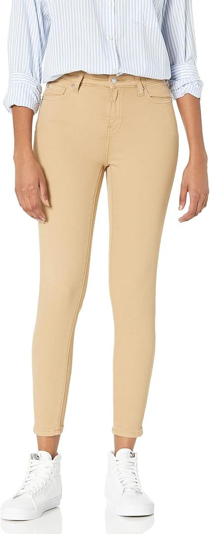 Amazon Essentials Women's Mid-Rise Stretchy Skinny Jeans - (Light Camel),  6 Short