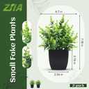 2 Pack Small Fake Plants Black Bathroom Accessories for Home Bedroom Bathroom Kitchen Decor