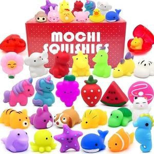 30 Packs Mochi Squishy Toys with Gift Storage Cases, Kawaii Squishy Toys for Kids Classroom Prizes, Party Favors, Birthday Gifts Treasure Box Goodie Bag Stuffers, Mini Squishy Fidget Toys