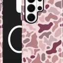 Magnetic Camo Phone Case for Samsung Galaxy S26, Compatible with MagSafe, Cute Cool Pink Camouflage Aesthetic Soft TPU and Hard PC Shockproof Protective Phone Cover for Women Girls