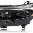 Black LED Headlight Assembly Compatible With 2020-2024 Ford Explorer XLT/Limited non-Adaptive Full LED w/DRL Headlights OE Style Headlamp Left Driver Side MB5Z13008AU FO2502399