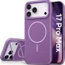 Vihibii for iPhone 17 Pro Max Case, [Compatible with Magsafe], Invisible Camera Stand, Military-Grade Protection, Fade-Resistant Slim Glow Stylish Phone Cover Case for 17 Pro Max, 6.9" 2025, Purple