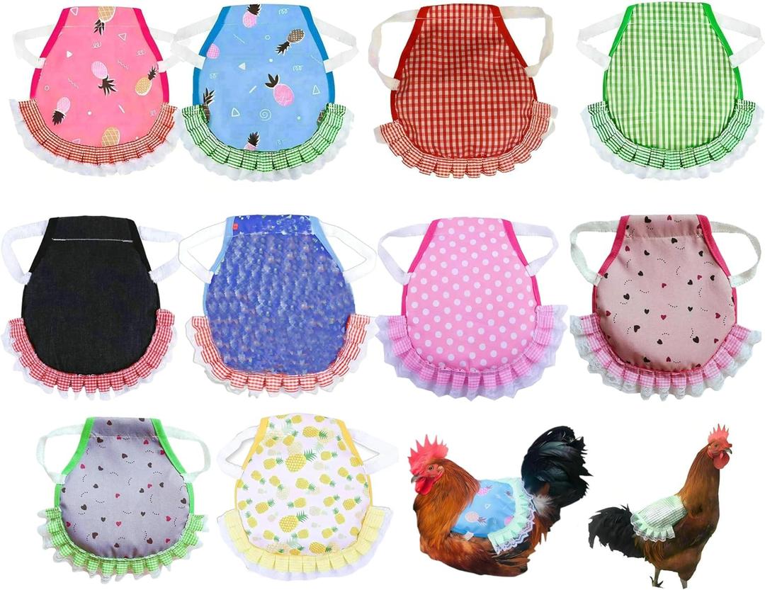 10pcs Chicken Saddle for Hens, Chicken Aprons for Hens, Hen Saddle Apron, Chicken Back Protector for Hens, Chicken Vest for Hens Protection