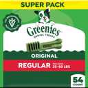 Greenies Veterinarian-Recommended Adult Natural Dental Dog Treats Regular Size, Dog Dental Chews, Original Flavor, 54 oz. Pack, 54 Count (EXP 09/26/29)